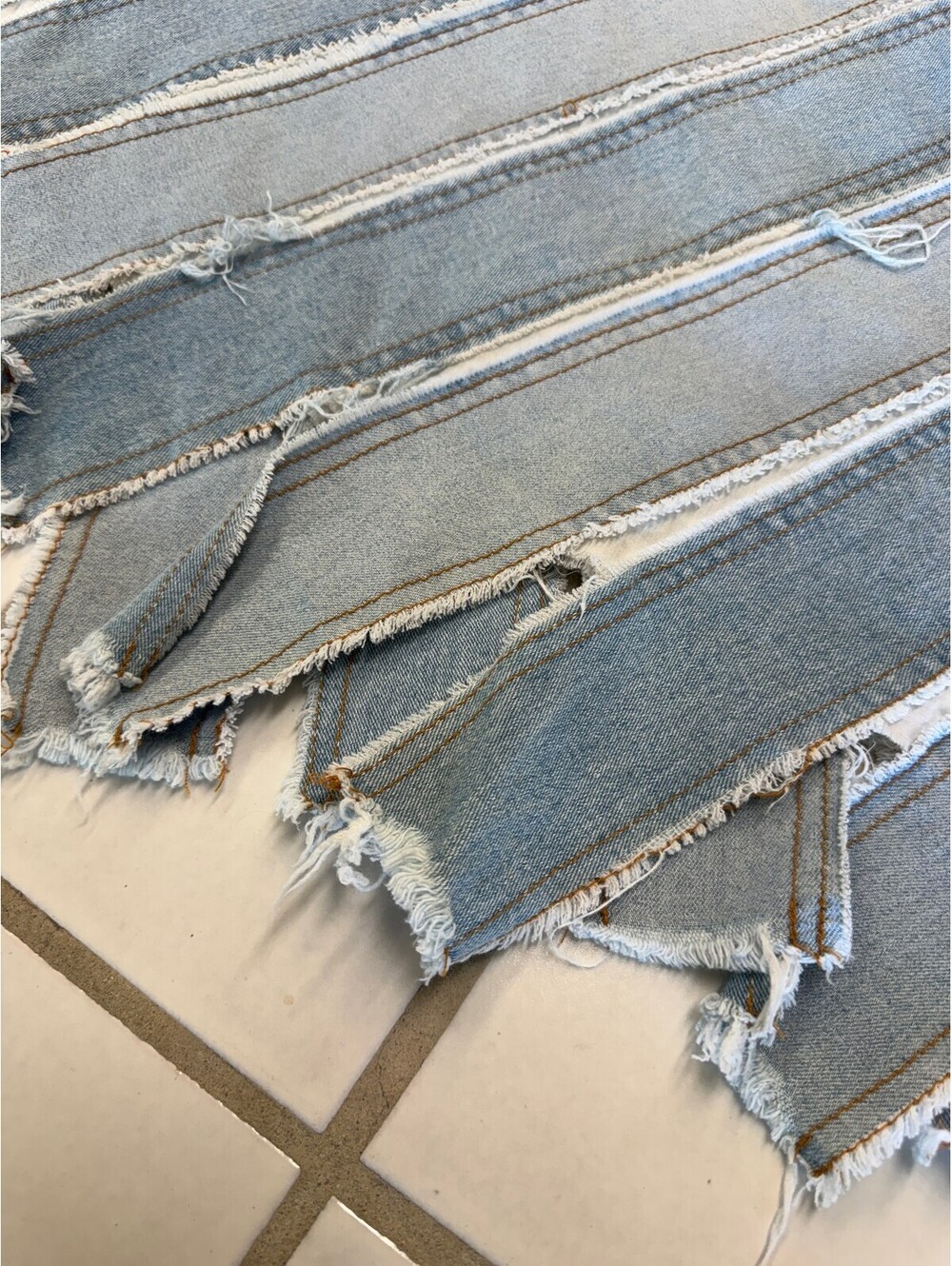 Y2K Reconstructed Patchwork Denim Skirt - Picture 4 of 7
